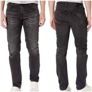 AG Adriano Goldschmied NWT The Tellis Modern Slim Jeans Distressed Black Size 30